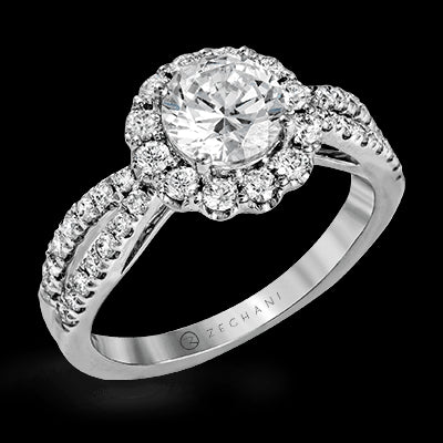 ZR1346 Engagement Ring in 14k Gold with Diamonds