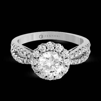ZR1346 Engagement Ring in 14k Gold with Diamonds