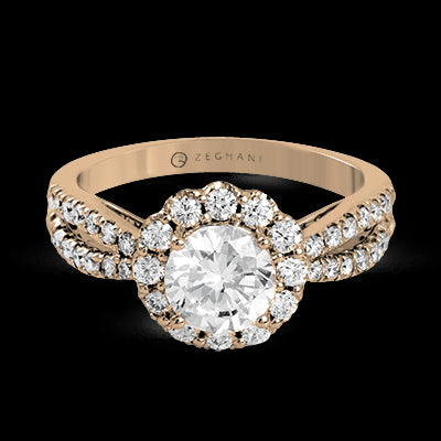 ZR1346 Engagement Ring in 14k Gold with Diamonds