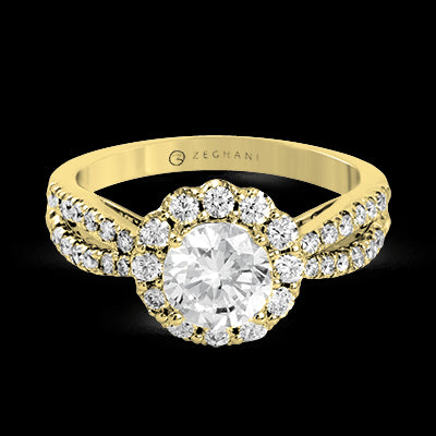 ZR1346 Engagement Ring in 14k Gold with Diamonds