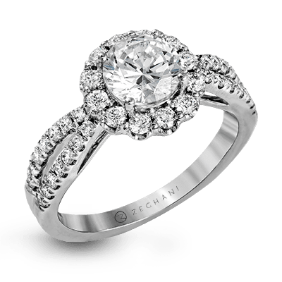 ZR1346 Engagement Ring in 14k Gold with Diamonds
