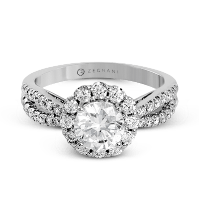 ZR1346 Engagement Ring in 14k Gold with Diamonds