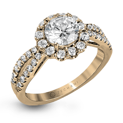 ZR1346 Engagement Ring in 14k Gold with Diamonds