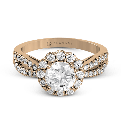ZR1346 Engagement Ring in 14k Gold with Diamonds