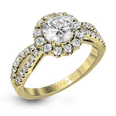 ZR1346 Engagement Ring in 14k Gold with Diamonds