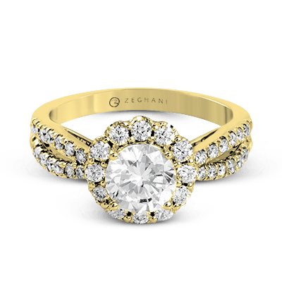 ZR1346 Engagement Ring in 14k Gold with Diamonds