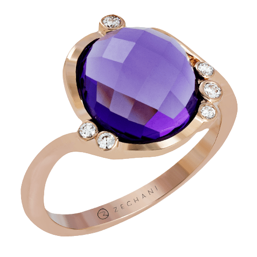 ZR1351 Color Ring in 14k Gold with Diamonds