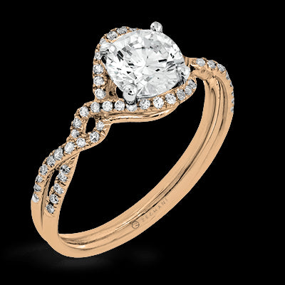 ZR1358 Engagement Ring in 14k Gold with Diamonds