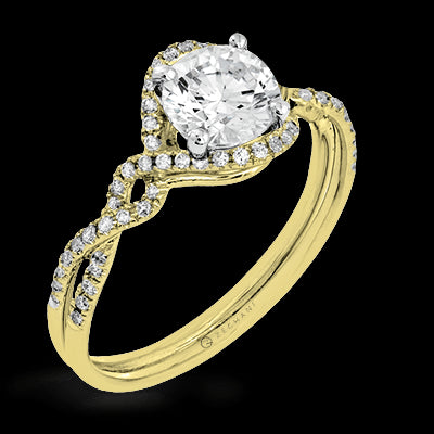 ZR1358 Engagement Ring in 14k Gold with Diamonds