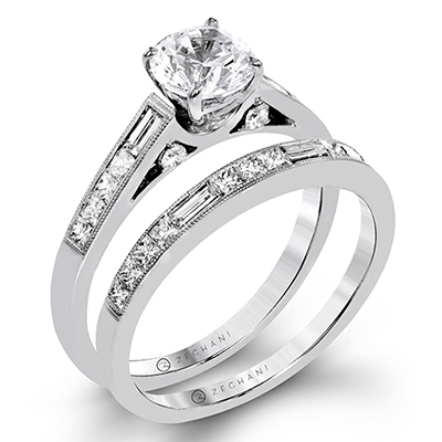 ZR1364 Wedding Set in 14k Gold with Diamonds