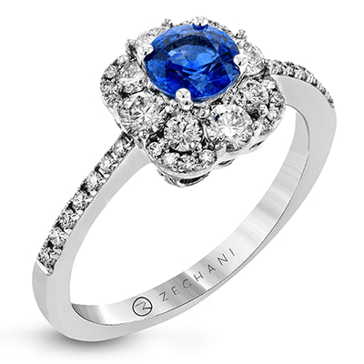 ZR1371 Color Ring in 14k Gold with Diamonds