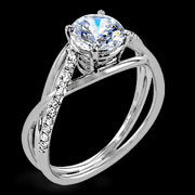 ZR1378 Engagement Ring in 14k Gold with Diamonds