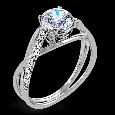 ZR1378 Engagement Ring in 14k Gold with Diamonds