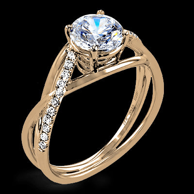 ZR1378 Engagement Ring in 14k Gold with Diamonds