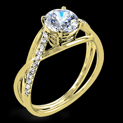 ZR1378 Engagement Ring in 14k Gold with Diamonds