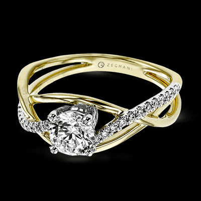 ZR1378 Engagement Ring in 14k Gold with Diamonds