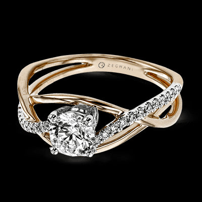 ZR1378 Engagement Ring in 14k Gold with Diamonds