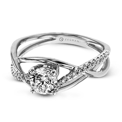 ZR1378 Engagement Ring in 14k Gold with Diamonds