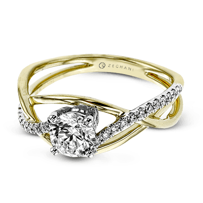 ZR1378 Engagement Ring in 14k Gold with Diamonds