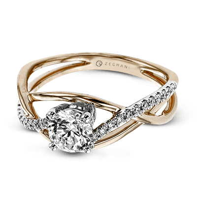 ZR1378 Engagement Ring in 14k Gold with Diamonds