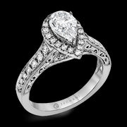 ZR1383 Engagement Ring in 14k Gold with Diamonds