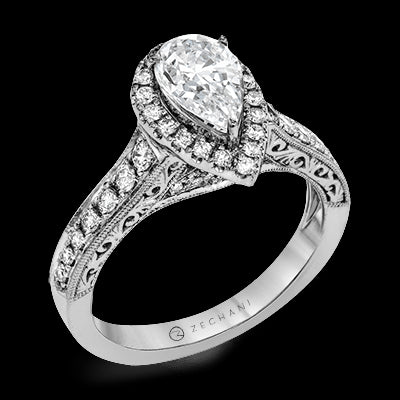 ZR1383 Engagement Ring in 14k Gold with Diamonds