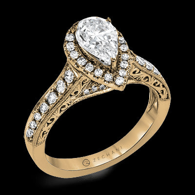 ZR1383 Engagement Ring in 14k Gold with Diamonds