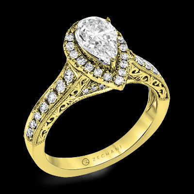 ZR1383 Engagement Ring in 14k Gold with Diamonds