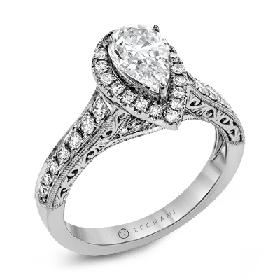 ZR1383 Engagement Ring in 14k Gold with Diamonds