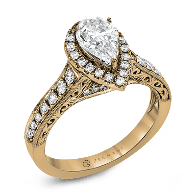 ZR1383 Engagement Ring in 14k Gold with Diamonds