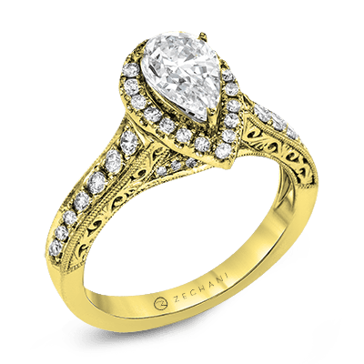 ZR1383 Engagement Ring in 14k Gold with Diamonds