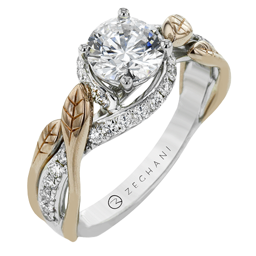 ZR1389 Engagement Ring in 14k Gold with Diamonds