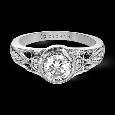 ZR1397 Engagement Ring in 14k Gold with Diamonds
