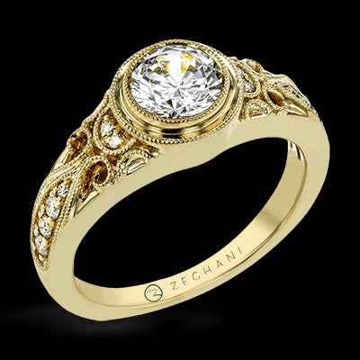 ZR1397 Engagement Ring in 14k Gold with Diamonds