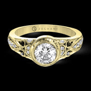 ZR1397 Engagement Ring in 14k Gold with Diamonds