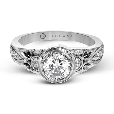 ZR1397 Engagement Ring in 14k Gold with Diamonds