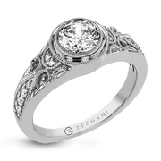 ZR1397 Engagement Ring in 14k Gold with Diamonds