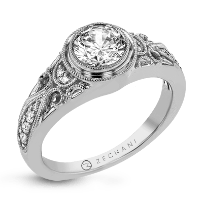 ZR1397 Engagement Ring in 14k Gold with Diamonds