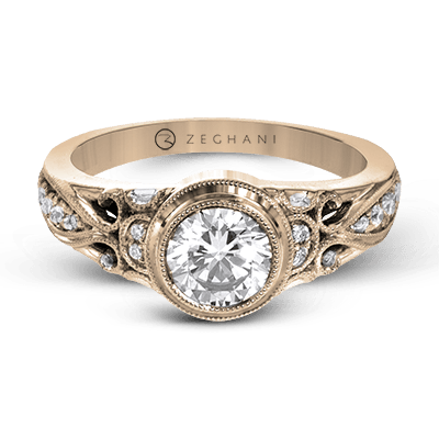 ZR1397 Engagement Ring in 14k Gold with Diamonds