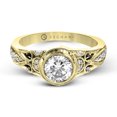 ZR1397 Engagement Ring in 14k Gold with Diamonds