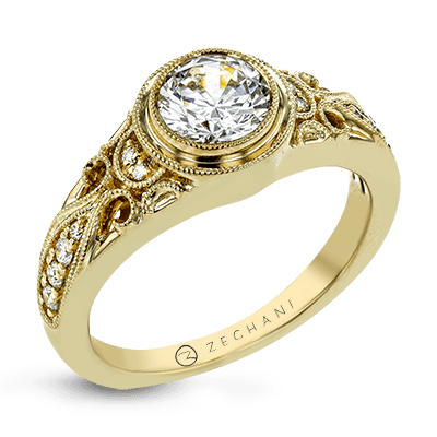 ZR1397 Engagement Ring in 14k Gold with Diamonds