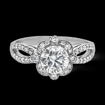ZR1448 Engagement Ring in 14k Gold with Diamonds