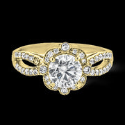 ZR1448 Engagement Ring in 14k Gold with Diamonds