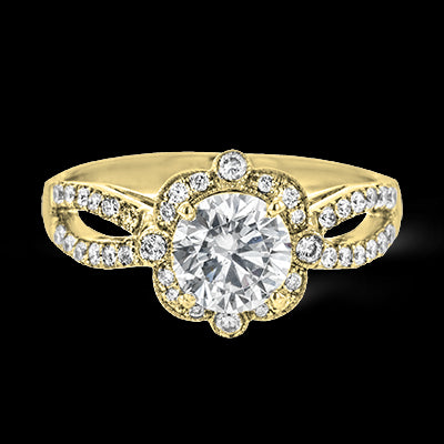 ZR1448 Engagement Ring in 14k Gold with Diamonds