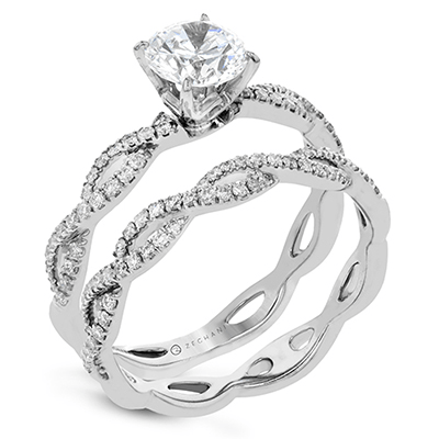 ZR1449 Wedding Set in 14k Gold with Diamonds