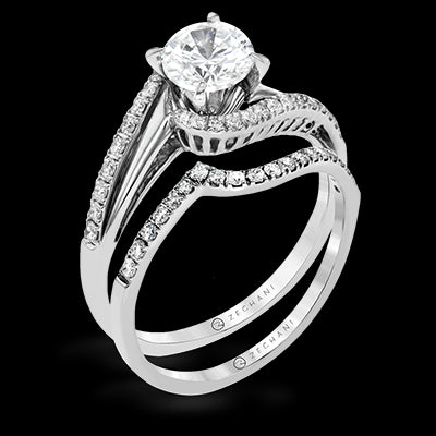 ZR1463 Wedding Set in 14k Gold with Diamonds