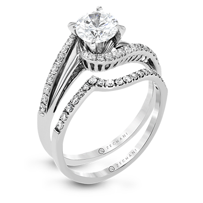 ZR1463 Wedding Set in 14k Gold with Diamonds
