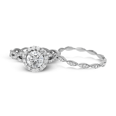 ZR1466 Wedding Set in 14k Gold with Diamonds