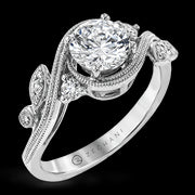 ZR1470 Engagement Ring in 14k Gold with Diamonds