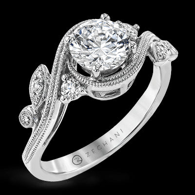 ZR1470 Engagement Ring in 14k Gold with Diamonds